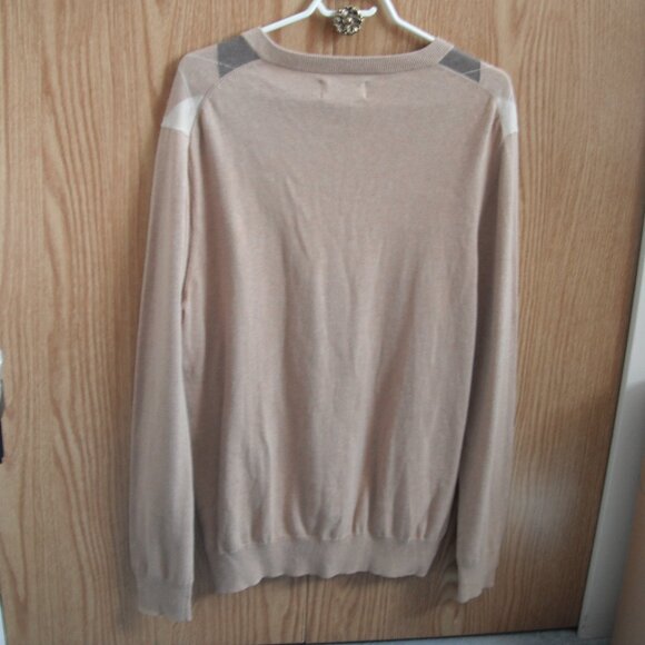 Buttoned Down Men’s Sweater Large Cream V-neck Lightweight Cotton 100% New - Picture 4 of 8